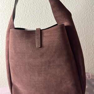 Chic Brown Suede Hobo Bag